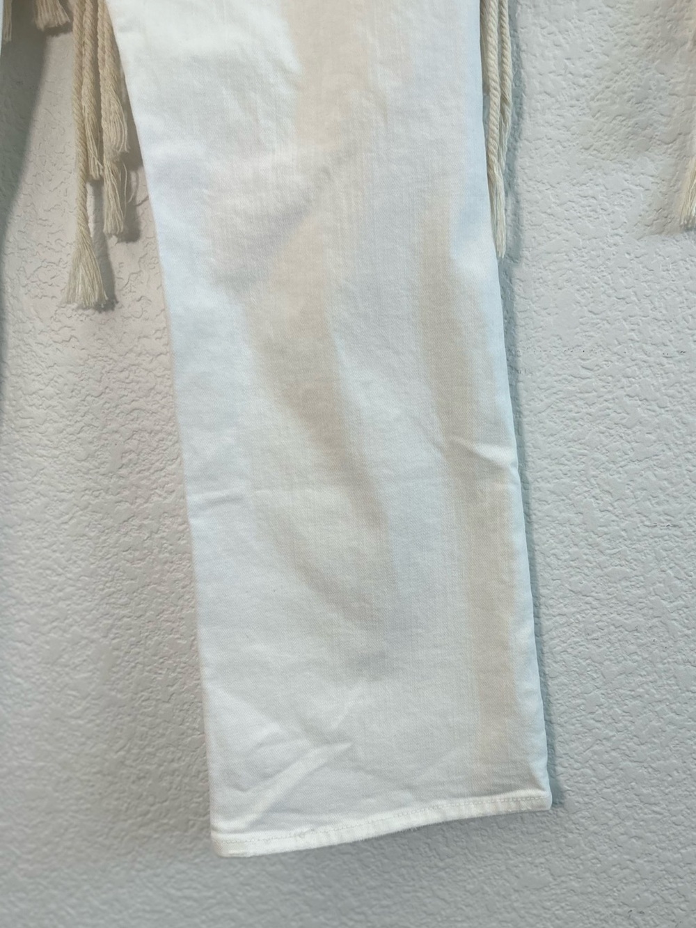 MOTHER SUPERIOR The Tripper white HighRise Straight-Leg Jeans with Knee Distress - Picture 10 of 16